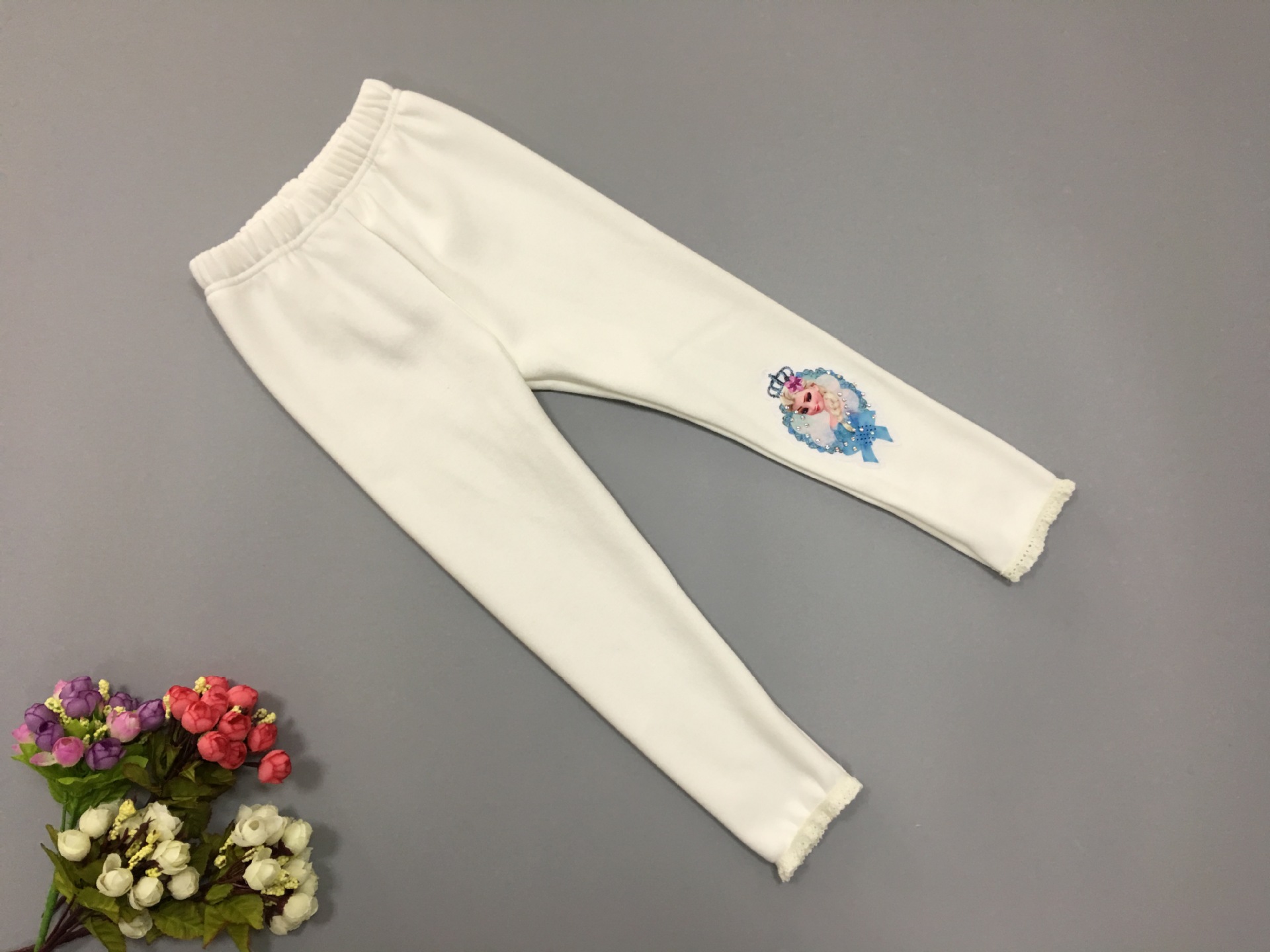 F68132-1 White velvet girls leggings tights Korea style children s clothes